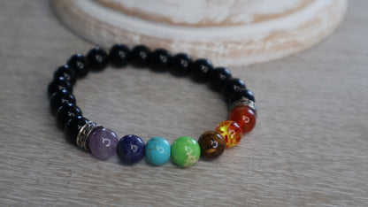 Happy beads, Healing Crystal Chakra Bracelets, Authentic Chakras, Empath Support, 7 Chakra Bracelets, Infused Chakra Gems, Stress Worry Relief Meditation Protection Yoga Bracelet