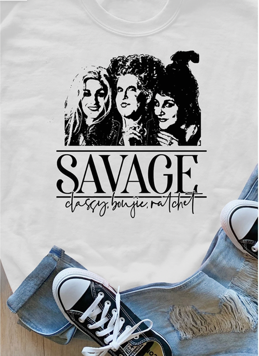 Hocus Pocus Savage, Bougie Sanderson Sisters sweatshirt, Halloween Sweatshirt, Bella Canva Hocus Pocus Savage