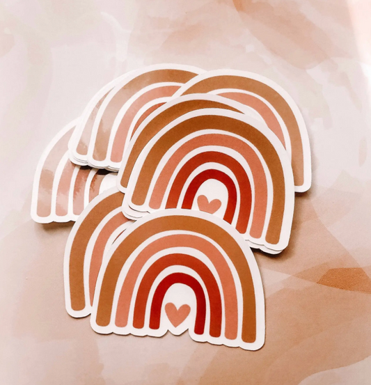 Boho Rainbow Heart Sticker - Boho Stickers - Stickers - Boho Stickers - Rainbow Stickers - Rainbow
