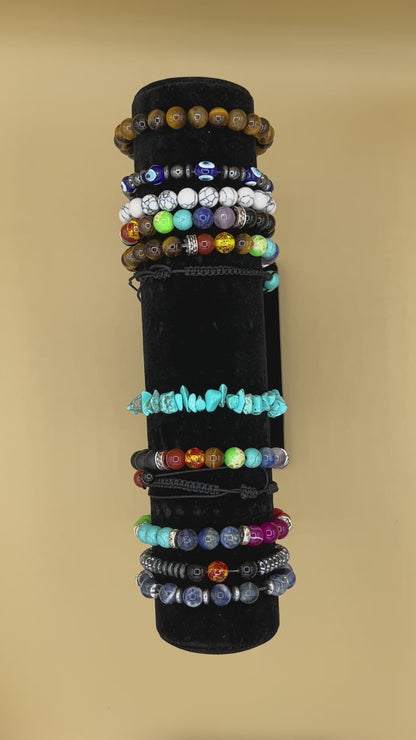 Happy beads, Healing Crystal Chakra Bracelets, Authentic Chakras, Empath Support, 7 Chakra Bracelets, Infused Chakra Gems, Stress Worry Relief Meditation Protection Yoga Bracelet